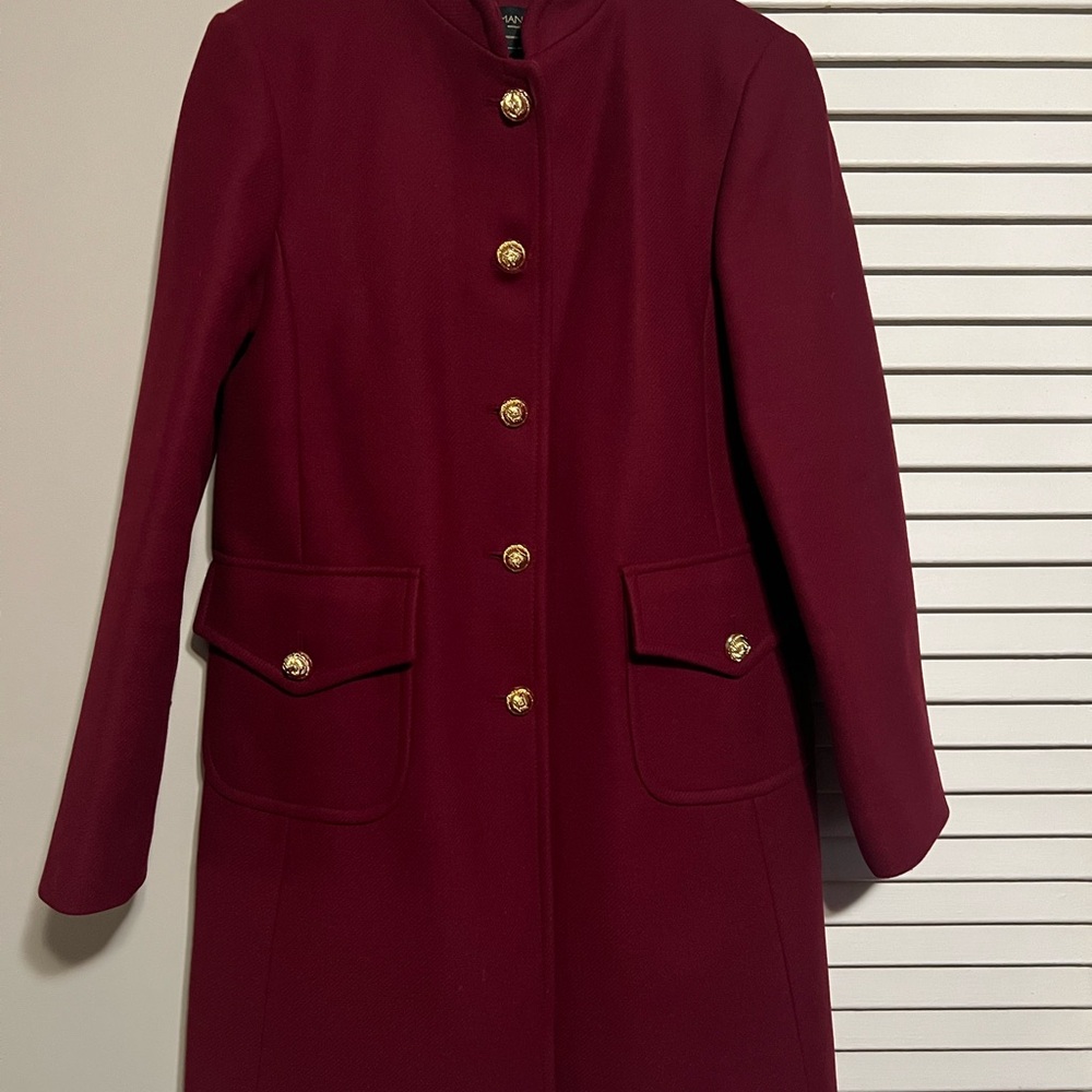 Zara Red Trench Coat with Military Style